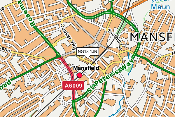 NG18 1JN map - OS VectorMap District (Ordnance Survey) NG18 1JN map - OS VectorMap District (Ordnance Survey)