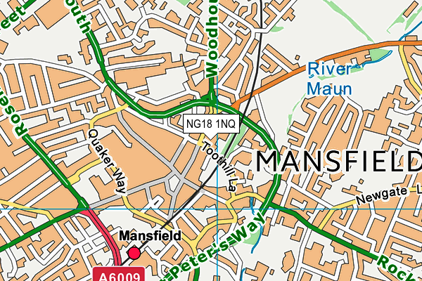 NG18 1NQ map - OS VectorMap District (Ordnance Survey) NG18 1NQ map - OS VectorMap District (Ordnance Survey)