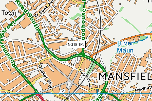NG18 1PJ map - OS VectorMap District (Ordnance Survey) NG18 1PJ map - OS VectorMap District (Ordnance Survey)