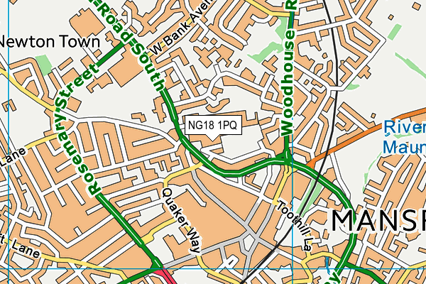 NG18 1PQ map - OS VectorMap District (Ordnance Survey) NG18 1PQ map - OS VectorMap District (Ordnance Survey)