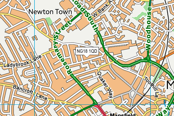 NG18 1QD map - OS VectorMap District (Ordnance Survey) NG18 1QD map - OS VectorMap District (Ordnance Survey)