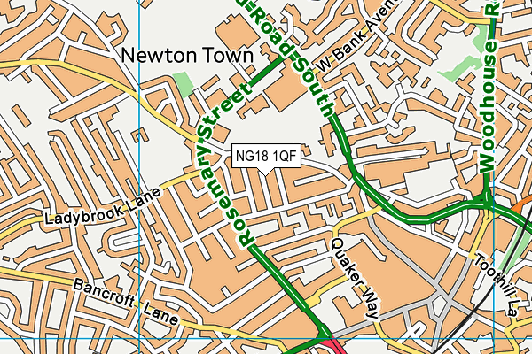 NG18 1QF map - OS VectorMap District (Ordnance Survey) NG18 1QF map - OS VectorMap District (Ordnance Survey)