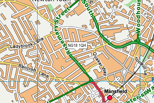 NG18 1QH map - OS VectorMap District (Ordnance Survey)