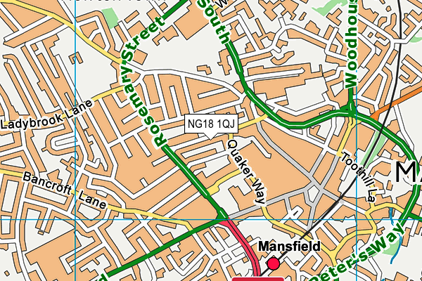 NG18 1QJ map - OS VectorMap District (Ordnance Survey) NG18 1QJ map - OS VectorMap District (Ordnance Survey)