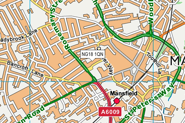 NG18 1QN map - OS VectorMap District (Ordnance Survey) NG18 1QN map - OS VectorMap District (Ordnance Survey)