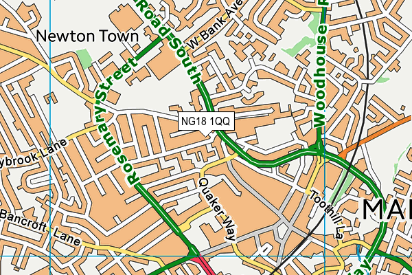 NG18 1QQ map - OS VectorMap District (Ordnance Survey) NG18 1QQ map - OS VectorMap District (Ordnance Survey)