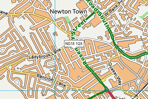 NG18 1QX map - OS VectorMap District (Ordnance Survey)