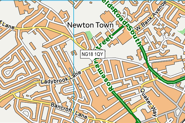 NG18 1QY map - OS VectorMap District (Ordnance Survey) NG18 1QY map - OS VectorMap District (Ordnance Survey)