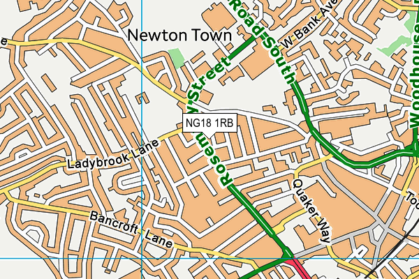 NG18 1RB map - OS VectorMap District (Ordnance Survey) NG18 1RB map - OS VectorMap District (Ordnance Survey)