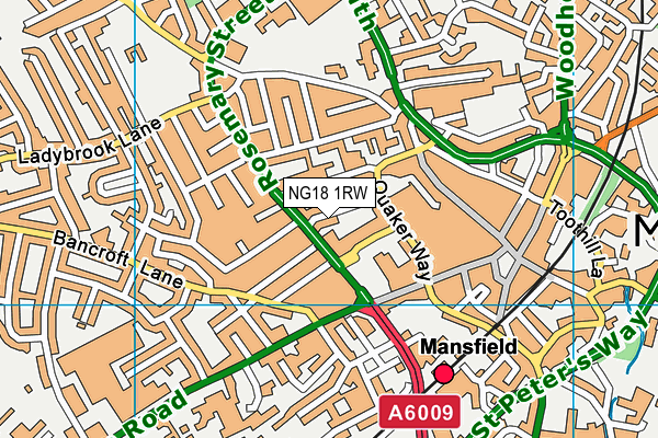 NG18 1RW map - OS VectorMap District (Ordnance Survey) NG18 1RW map - OS VectorMap District (Ordnance Survey)