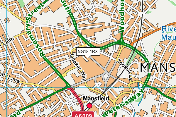NG18 1RX map - OS VectorMap District (Ordnance Survey) NG18 1RX map - OS VectorMap District (Ordnance Survey)