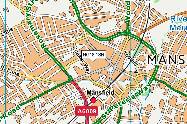 NG18 1SN map - OS VectorMap District (Ordnance Survey) NG18 1SN map - OS VectorMap District (Ordnance Survey)