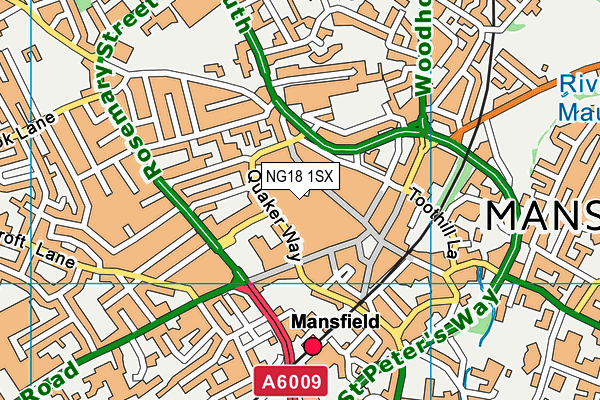 NG18 1SX map - OS VectorMap District (Ordnance Survey) NG18 1SX map - OS VectorMap District (Ordnance Survey)