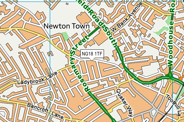 NG18 1TF map - OS VectorMap District (Ordnance Survey)
