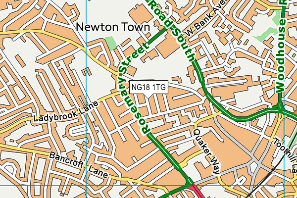 NG18 1TG map - OS VectorMap District (Ordnance Survey) NG18 1TG map - OS VectorMap District (Ordnance Survey)