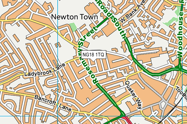 NG18 1TQ map - OS VectorMap District (Ordnance Survey) NG18 1TQ map - OS VectorMap District (Ordnance Survey)