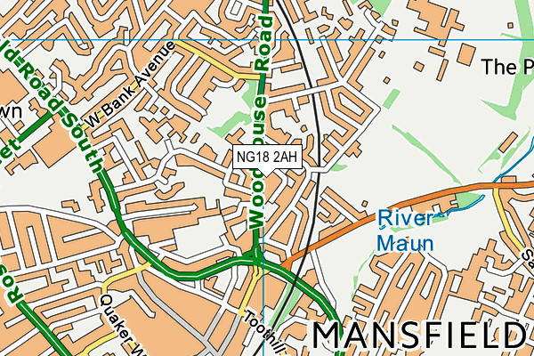 NG18 2AH map - OS VectorMap District (Ordnance Survey) NG18 2AH map - OS VectorMap District (Ordnance Survey)
