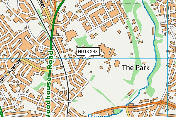 NG18 2BX map - OS VectorMap District (Ordnance Survey) NG18 2BX map - OS VectorMap District (Ordnance Survey)