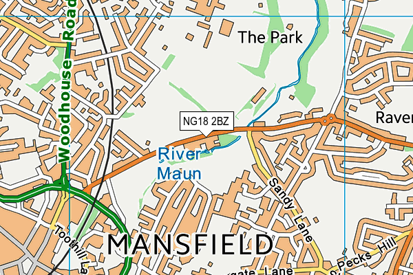NG18 2BZ map - OS VectorMap District (Ordnance Survey) NG18 2BZ map - OS VectorMap District (Ordnance Survey)