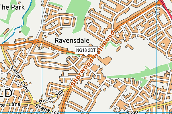 NG18 2DT map - OS VectorMap District (Ordnance Survey) NG18 2DT map - OS VectorMap District (Ordnance Survey)