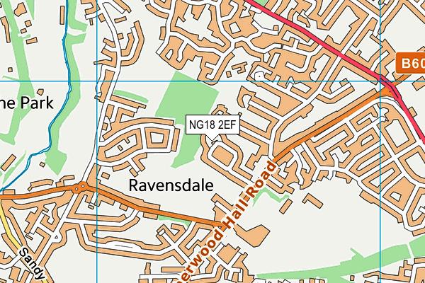NG18 2EF map - OS VectorMap District (Ordnance Survey) NG18 2EF map - OS VectorMap District (Ordnance Survey)