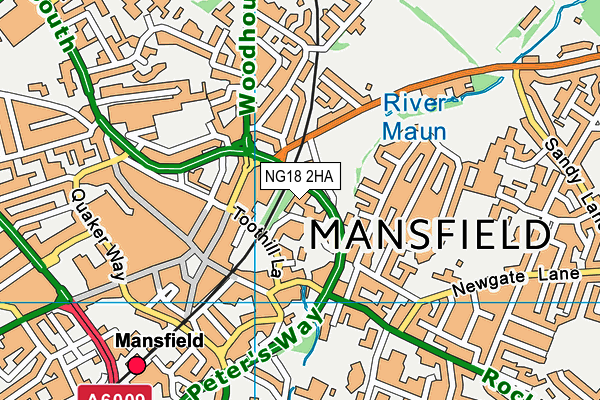 NG18 2HA map - OS VectorMap District (Ordnance Survey) NG18 2HA map - OS VectorMap District (Ordnance Survey)