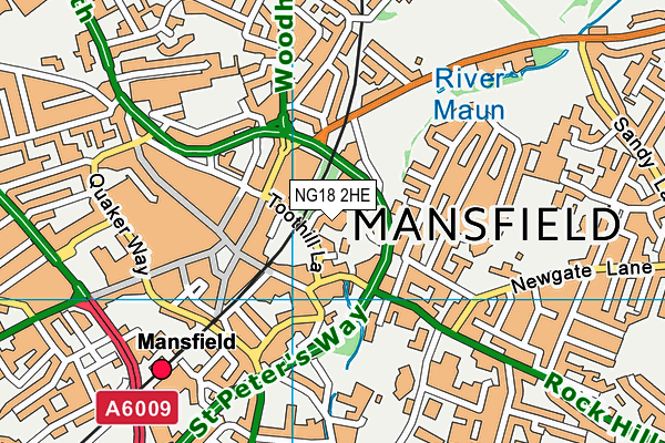 NG18 2HE map - OS VectorMap District (Ordnance Survey) NG18 2HE map - OS VectorMap District (Ordnance Survey)