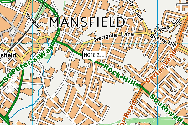 NG18 2JL map - OS VectorMap District (Ordnance Survey) NG18 2JL map - OS VectorMap District (Ordnance Survey)