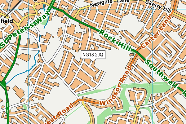 NG18 2JQ map - OS VectorMap District (Ordnance Survey) NG18 2JQ map - OS VectorMap District (Ordnance Survey)