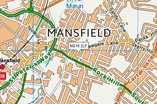 NG18 2LF map - OS VectorMap District (Ordnance Survey) NG18 2LF map - OS VectorMap District (Ordnance Survey)