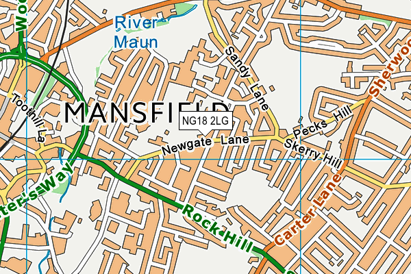 NG18 2LG map - OS VectorMap District (Ordnance Survey) NG18 2LG map - OS VectorMap District (Ordnance Survey)
