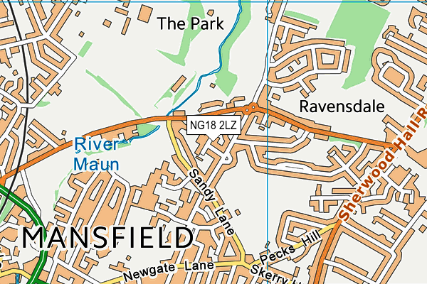 NG18 2LZ map - OS VectorMap District (Ordnance Survey) NG18 2LZ map - OS VectorMap District (Ordnance Survey)