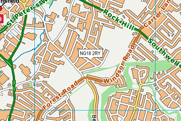 NG18 2RY map - OS VectorMap District (Ordnance Survey) NG18 2RY map - OS VectorMap District (Ordnance Survey)