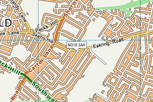 NG18 3AH map - OS VectorMap District (Ordnance Survey) NG18 3AH map - OS VectorMap District (Ordnance Survey)