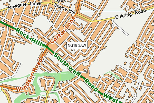 NG18 3AW map - OS VectorMap District (Ordnance Survey) NG18 3AW map - OS VectorMap District (Ordnance Survey)