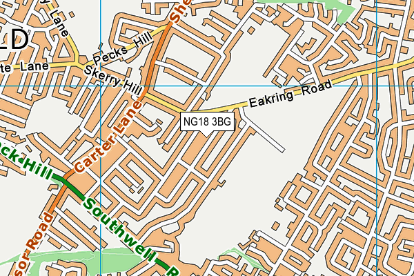 NG18 3BG map - OS VectorMap District (Ordnance Survey) NG18 3BG map - OS VectorMap District (Ordnance Survey)