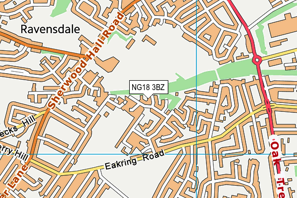 NG18 3BZ map - OS VectorMap District (Ordnance Survey) NG18 3BZ map - OS VectorMap District (Ordnance Survey)