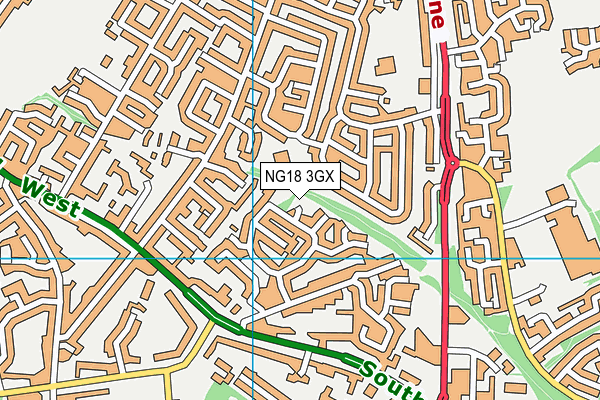 NG18 3GX map - OS VectorMap District (Ordnance Survey) NG18 3GX map - OS VectorMap District (Ordnance Survey)
