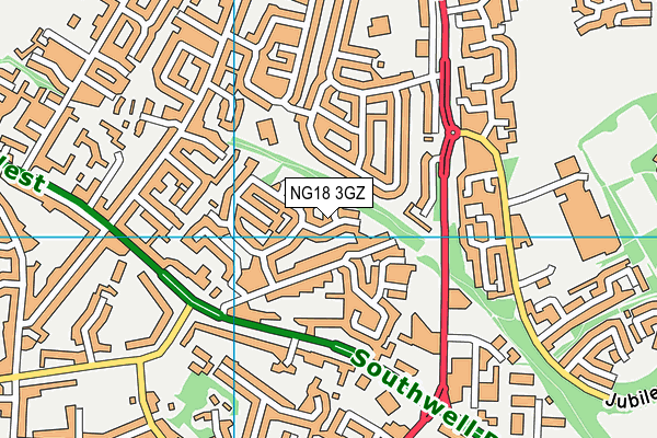 NG18 3GZ map - OS VectorMap District (Ordnance Survey) NG18 3GZ map - OS VectorMap District (Ordnance Survey)