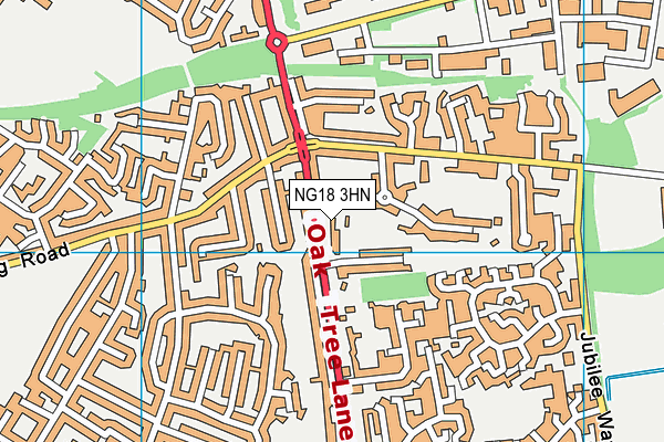 NG18 3HN map - OS VectorMap District (Ordnance Survey) NG18 3HN map - OS VectorMap District (Ordnance Survey)