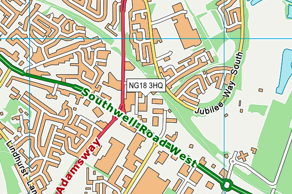 NG18 3HQ map - OS VectorMap District (Ordnance Survey) NG18 3HQ map - OS VectorMap District (Ordnance Survey)