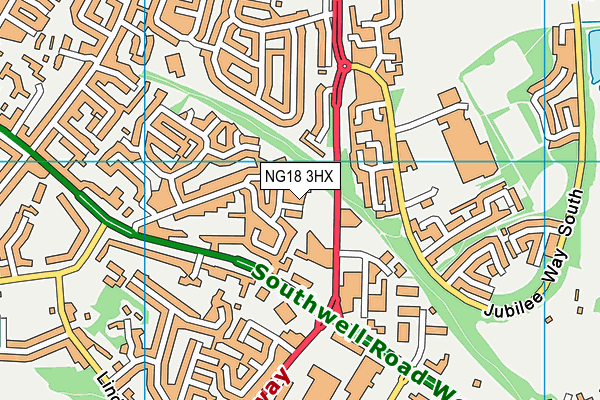 NG18 3HX map - OS VectorMap District (Ordnance Survey) NG18 3HX map - OS VectorMap District (Ordnance Survey)