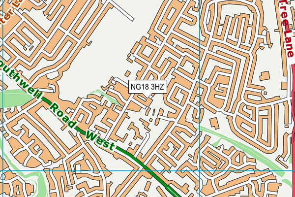 NG18 3HZ map - OS VectorMap District (Ordnance Survey) NG18 3HZ map - OS VectorMap District (Ordnance Survey)