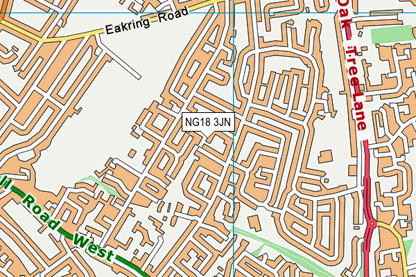 NG18 3JN map - OS VectorMap District (Ordnance Survey) NG18 3JN map - OS VectorMap District (Ordnance Survey)