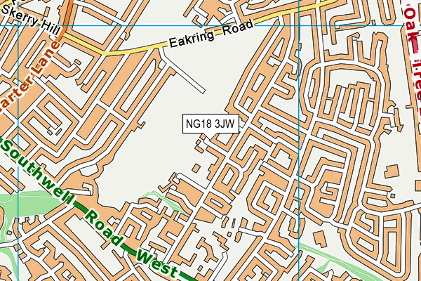 NG18 3JW map - OS VectorMap District (Ordnance Survey) NG18 3JW map - OS VectorMap District (Ordnance Survey)