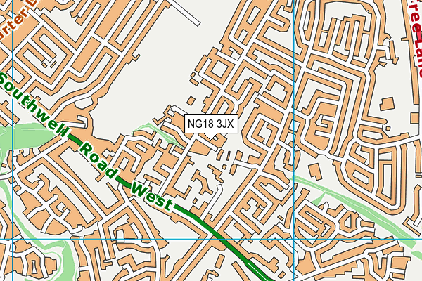 NG18 3JX map - OS VectorMap District (Ordnance Survey) NG18 3JX map - OS VectorMap District (Ordnance Survey)