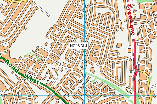 NG18 3LJ map - OS VectorMap District (Ordnance Survey) NG18 3LJ map - OS VectorMap District (Ordnance Survey)