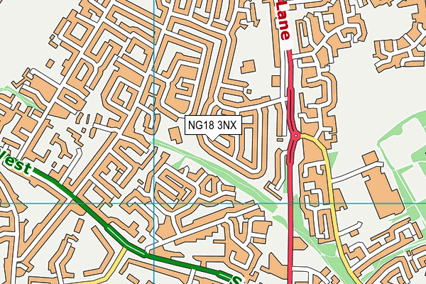 NG18 3NX map - OS VectorMap District (Ordnance Survey) NG18 3NX map - OS VectorMap District (Ordnance Survey)