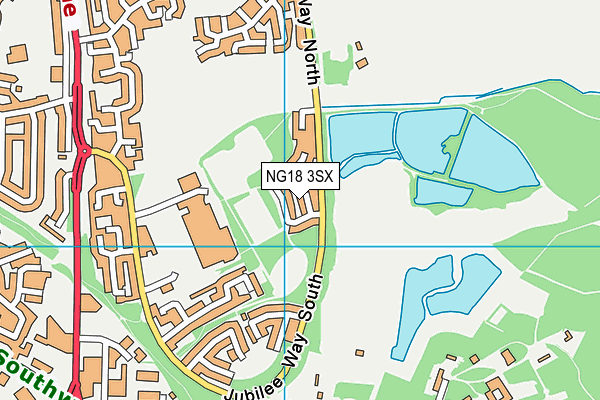 NG18 3SX map - OS VectorMap District (Ordnance Survey) NG18 3SX map - OS VectorMap District (Ordnance Survey)