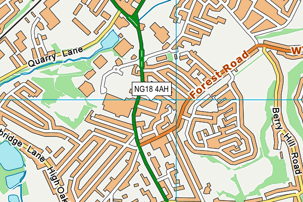 NG18 4AH map - OS VectorMap District (Ordnance Survey) NG18 4AH map - OS VectorMap District (Ordnance Survey)